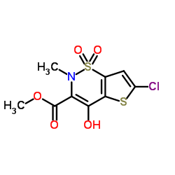 6-氯-4-羟基-2-甲基-2H-噻吩[2,3-e]-1,2-噻嗪-3-甲酸甲酯-1,1-二氧化物结构式
