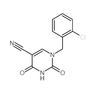 1-[(2-chlorophenyl)methyl]-2,4-dioxo-pyrimidine-5-carbonitrile结构式