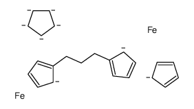 cyclopenta-1,3-diene,5-(3-cyclopenta-2,4-dien-1-ylpropyl)cyclopenta-1,3-diene,cyclopentane,iron结构式