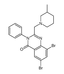 6,8-dibromo-2-[(3-methylpiperidin-1-yl)methyl]-3-phenylquinazolin-4-one结构式