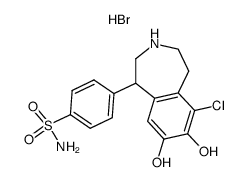 6-chloro-7,8-dihydroxy-1-(p-sulfamylphenyl)-2,3,4,5-tetrahydro-1H-3-benzazepine hydrobromide结构式