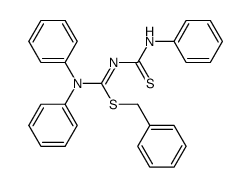 2-benzyl-1,1-diphenyl-3-(phenyl-thiocarbamoyl)-isothiourea Structure