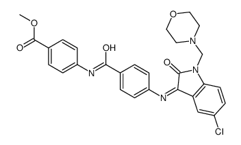 methyl 4-[[4-[[5-chloro-1-(morpholin-4-ylmethyl)-2-oxoindol-3-ylidene]amino]benzoyl]amino]benzoate结构式