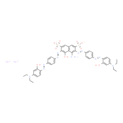 disodium 4-amino-3,6-bis[[4-[[4-(diethylamino)-2-hydroxyphenyl]azo]phenyl]azo]-5-hydroxynaphthalene-2,7-disulphonate structure