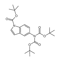 1-N-BOC-5-(N',N'-bis-BOC)aminoindole结构式