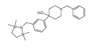 1-[3-(1-benzyl-4-hydroxypiperidin-4-yl)benzyl]-2,2,5,5-tetramethyl-1-aza-2,5-disilacyclopentane Structure
