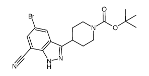 1,1-dimethylethyl 4-(5-bromo-7-cyano-1H-indazol-3-yl)-1-piperidine-carboxylate Structure