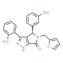 5-(furan-2-ylmethyl)-3-(2-hydroxyphenyl)-4-(3-hydroxyphenyl)-4,5-dihydropyrrolo[3,4-c]pyrazol-6(2H)-one Structure