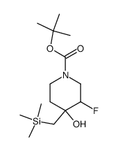 tert-butyl 3-fluoro-4-hydroxy-4-((trimethylsilyl)methyl)piperidine-1-carboxylate结构式