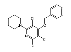 3,5-dichloro-2-fluoro-4-phenylmethoxy-6-piperidin-1-ylpyridine结构式