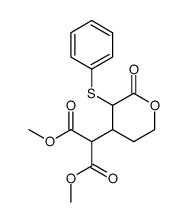 3-(Bis(methoxycarbonyl)methyl)-2-phenylthio-5-pentanolide结构式