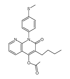 1-<4-(methylthio)phenyl>-3-n-butyl-4-acetoxy-1,8-naphthyridin-2(1H)-one结构式