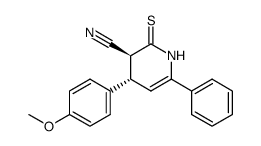 (3S,4S)-4-(4-Methoxy-phenyl)-6-phenyl-2-thioxo-1,2,3,4-tetrahydro-pyridine-3-carbonitrile结构式