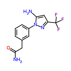 2-{3-[5-Amino-3-(trifluoromethyl)-1H-pyrazol-1-yl]phenyl}acetamide Structure