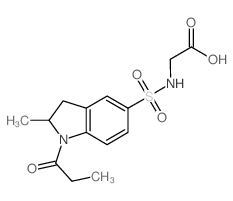 {[(2-methyl-1-propionyl-2,3-dihydro-1H-indol-5-yl)sulfonyl]amino}acetic acid结构式