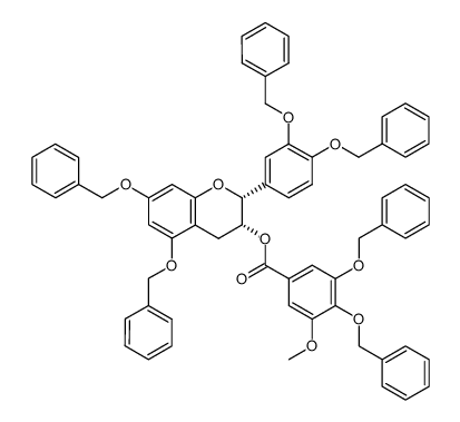 (2R,3R)-5,7-bis(benzyloxy)-2-[3,4-bis(benzyloxy)phenyl]-3,4-dihydro-2H-1-benzopyran-3-yl 3,4-bis(benzyloxy)-5-methoxybenzoate结构式