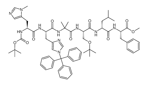 Boc-Pmh-His(Trt)-Aib-Ser(tBu)-D-Leu-Phe-OMe结构式