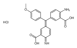 2-amino-5-[(3-carboxy-4-imino-2,5-cyclohexadien-1-ylidene)(4-methoxyphenyl)methyl]benzoic acid monohydrochloride Structure