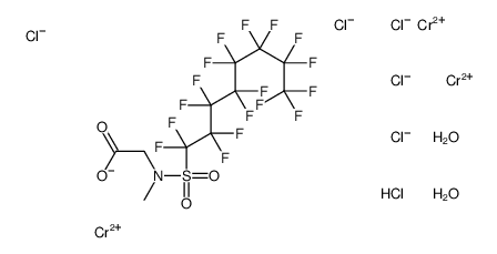 cyclo-hexachloro[μ-N-methyl-[N-(perfluorooctylsulphonyl)]glycinato-O1:O1']]di-μ-hydroxytrichromium结构式