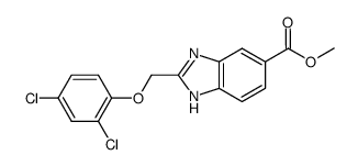 2-(2,4-dichloro-phenoxymethyl)-1H-benzoimidazole-5-carboxylic acid methyl ester结构式