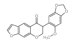 5H-Furo[3,2-g][1]benzopyran-5-one,6,7-dihydro-6-(6-methoxy-1,3-benzodioxol-5-yl)-结构式