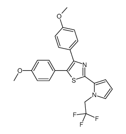 4,5-bis(4-methoxyphenyl)-2-[1-(2,2,2-trifluoroethyl)pyrrol-2-yl]-1,3-thiazole结构式