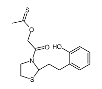 O-[2-[(2S)-2-[2-(2-hydroxyphenyl)ethyl]-1,3-thiazolidin-3-yl]-2-oxoethyl] ethanethioate Structure