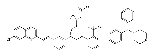 montelukast benzhydryl piperazine salt Structure