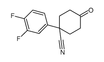 1-(3,4-difluorophenyl)-4-oxocyclohexane-1-carbonitrile结构式