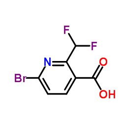 6-bromo-2-(difluoromethyl)pyridine-3-carboxylic acid结构式