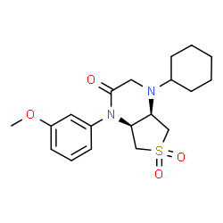 (4aR,7aS)-4-Cyclohexyl-1-(3-methoxyphenyl)hexahydrothieno[3,4-b]pyrazin-2(1H)-one 6,6-dioxide Structure