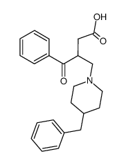 3-(4-benzylpiperidin-1-ylmethyl)-3-benzoylpropionic acid结构式