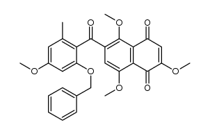 6-(2-benzyloxy-4-methoxy-6-methylbenzoyl)2,5,8-trimethoxy-1,4-naphthoquinone Structure