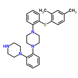 1-{2-[(2,4-Dimethylphenyl)sulfanyl]phenyl}-4-[2-(1-piperazinyl)phenyl]piperazine structure