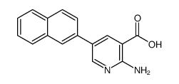2-amino-5-naphthalen-2-ylpyridine-3-carboxylic acid结构式