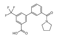 3-[3-(pyrrolidine-1-carbonyl)phenyl]-5-(trifluoromethyl)benzoic acid Structure