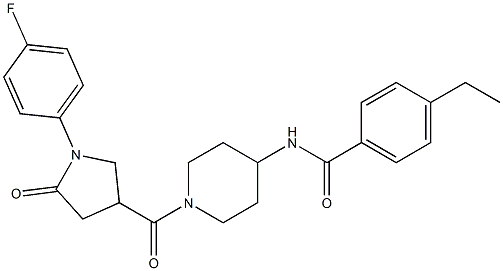 4-ethyl-N-[1-[1-(4-fluorophenyl)-5-oxopyrrolidine-3-carbonyl]piperidin-4-yl]benzamide Structure