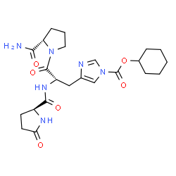 5-Oxo-L-Pro-1-[(cyclohexyloxy)carbonyl]-L-His-L-Pro-NH2结构式