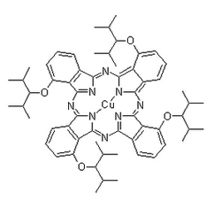 (SP-4-1)-[1,8,15,22-四[2-甲基-1-(1-甲基乙基)丙氧基-29H,31H-酞氰(2-)-N29,N30,N31,N32]铜图片