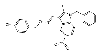 (E)-1-(1-benzyl-2-methyl-5-nitroindol-3-yl)-N-[(4-chlorophenyl)methoxy]methanimine Structure