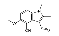 4-hydroxy-5-methoxy-1,2-dimethylindole-3-carboxaldehyde Structure