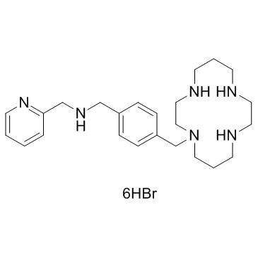 N-[[4-(1,4,8,11-四氮杂环十四烷-1-甲基)苯基]甲基]-2-吡啶甲胺氢溴酸盐图片