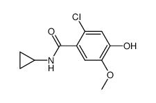 2-chloro-N-cyclopropyl-4-hydroxy-5-methoxybenzamide结构式