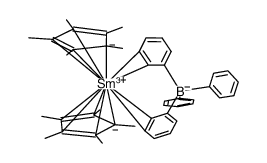 [(η5-pentamethylcyclopentadienyl)2Sm(μ-Ph)2BPh2]结构式