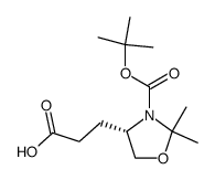 (4S)-4-(2'-carboxyethyl)-2,2-dimethyloxazolidine-3-carboxylic acid tert-butyl ester Structure