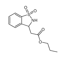 (1,1-dioxo-2,3-dihydro-1H-1λ6-benzo[d]isothiazol-3-yl)-acetic acid propyl ester结构式