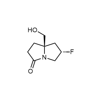 rel-(6S,7aR)-6-Fuoro-7a-(hydroxymethyl)tetrahydro-1H-pyrrolizin-3(2H)-one structure