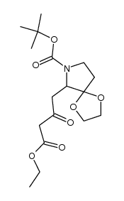 tert-butyl 6-(4-ethoxy-2,4-dioxobutyl)-1,4-dioxa-7-azaspiro[4.4]nonane-7-carboxylate结构式