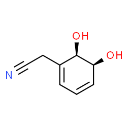 1,3-Cyclohexadiene-1-acetonitrile, 5,6-dihydroxy-, (5S,6R)- (9CI) Structure