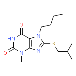 7-butyl-8-(isobutylthio)-3-methyl-3,7-dihydro-1H-purine-2,6-dione Structure